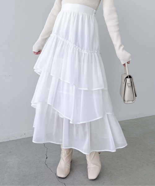 INGNI（イング） スカート シアーティアードスカート : ZOZOTOWN Yahoo