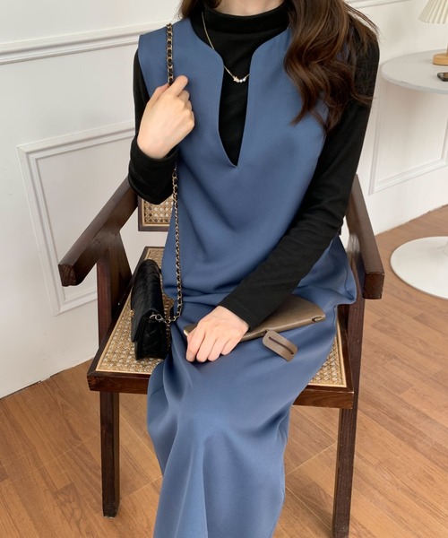 「ABITOKYO」 ノースリーブワンピース M ベージュ レディース_画像2