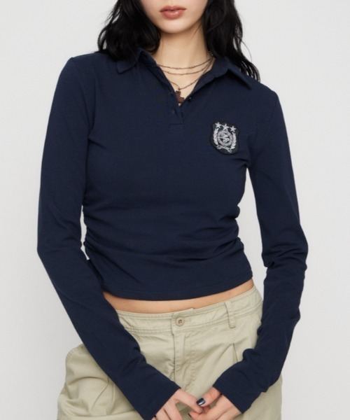 lagua gem CUTTING 2PIECE トップス　ネイビー LAGUA GEM | CUTTING 2PIECE トップス (Tシャツ・カットソー(長袖