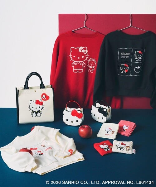 トレーナー スウェット 「ROPE' PICNIC×ハローキティ」ボートネック裏