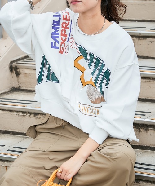 「etsinta」 スウェットカットソー ONE SIZE ブラウン レディース_画像3