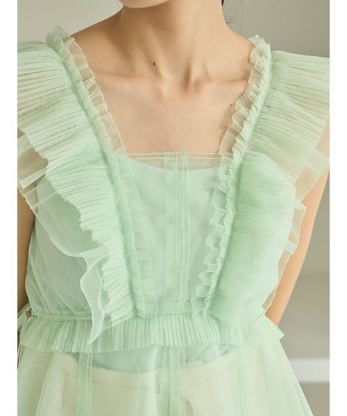 SNIDEL（スナイデル） ブラウス シャツ Sustainableチュールペプラム