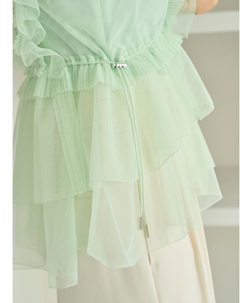 SNIDEL（スナイデル） ブラウス シャツ Sustainableチュールペプラム