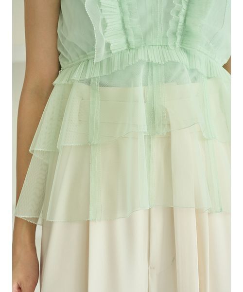 SNIDEL（スナイデル） ブラウス シャツ Sustainableチュールペプラム