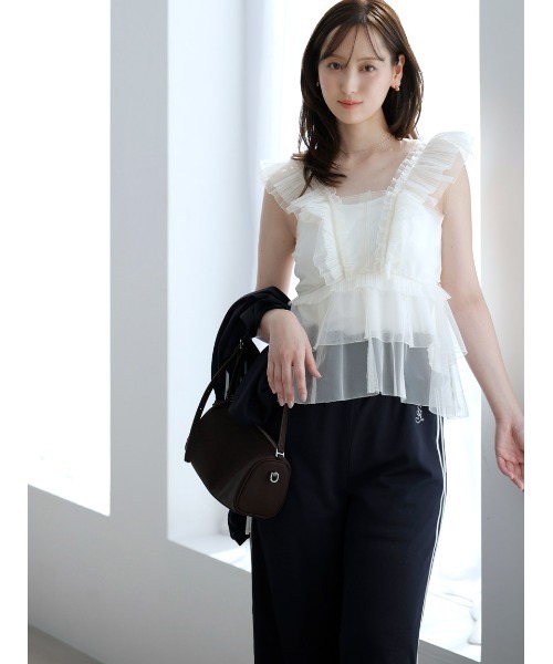 SNIDEL（スナイデル） ブラウス シャツ Sustainableチュールペプラム