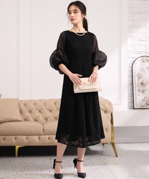 「Cinderella」 7分袖ワンピース X-LARGE ブラック レディース_画像8