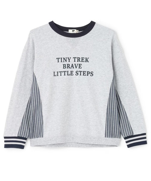 KP BOY（ケーピーボーイ） tシャツ ストライプづかい 長袖Tシャツ 