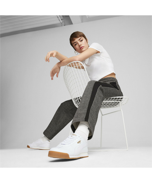 PUMA（プーマ） イージーパンツ LARGE ブラック×ホワイト レディース