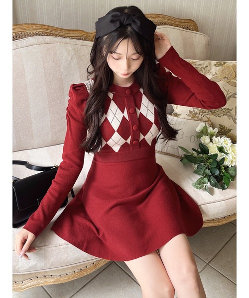 MIIA（ミーア） ニットワンピース FREE ボルドー レディース