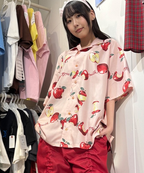 MILKBOY（ミルクボーイ） ブラウス シャツ 半袖 APPLE シャツ