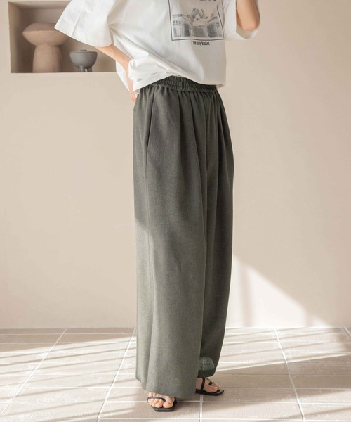 「LOWRYS FARM」 イージーパンツ MEDIUM チャコールグレー レディース_画像5