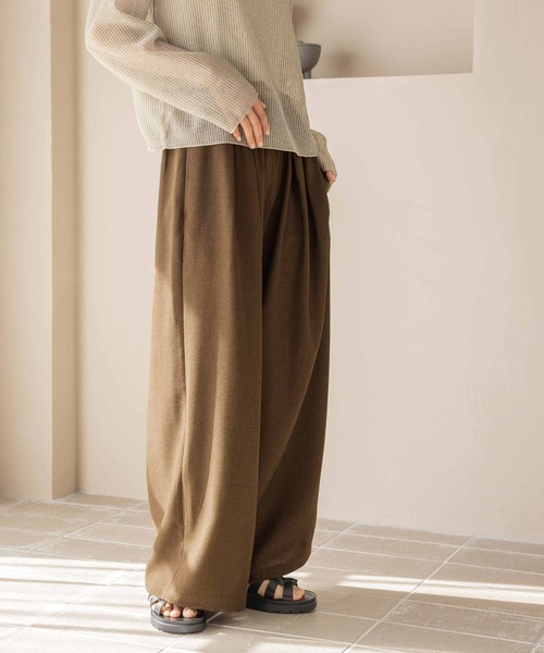 「LOWRYS FARM」 イージーパンツ MEDIUM チャコールグレー レディース_画像7