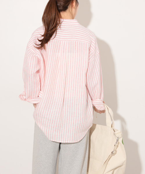 ブラウス シャツ No.66フレンチリネンビッグスキッパー レディースの画像