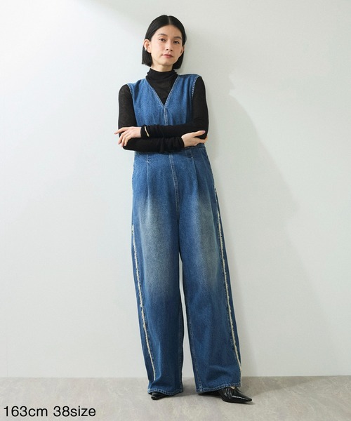 ADAM ET ROPE'（アダムエロペ） オールインワン 38 ブルー レディース