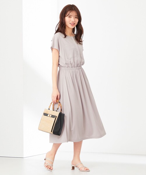 「ANY SIS」 半袖ワンピース 2 グレー レディース_画像7