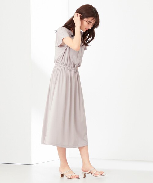 「ANY SIS」 半袖ワンピース 2 グレー レディース_画像9