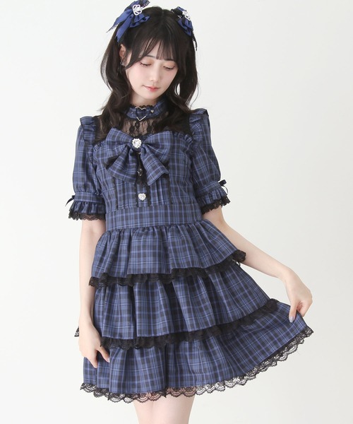 Dior ハート刺繍 フリル袖 ワンピース DearMyLove ワンピース フリルティアードハートアイドルワンピース