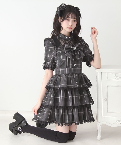 DearMyLove ワンピース フリルティアードハートアイドルワンピース