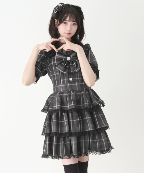 DearMyLove ワンピース フリルティアードハートアイドルワンピース