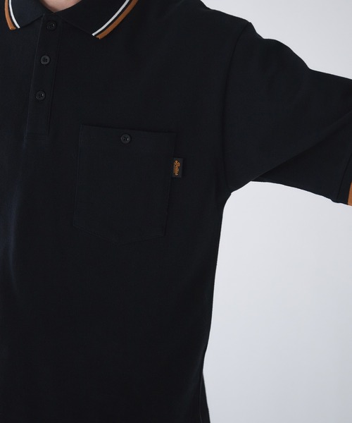 「Adoon plain」 半袖ポロシャツ LARGE ブラック メンズ_画像2
