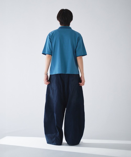 「Adoon plain」 半袖ポロシャツ LARGE ブラック メンズ_画像6