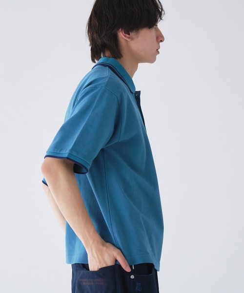 「Adoon plain」 半袖ポロシャツ LARGE ブラック メンズ_画像8