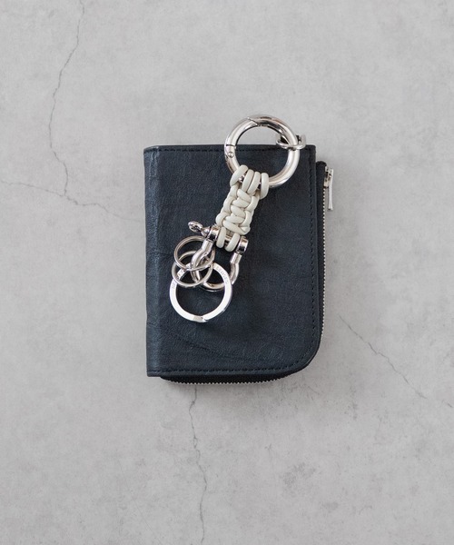 SENTI（センティ） キーホルダー BRAIDING LEATHER W RING KEYCHAIN