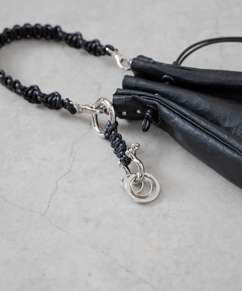 SENTI（センティ） キーホルダー BRAIDING LEATHER W RING KEYCHAIN