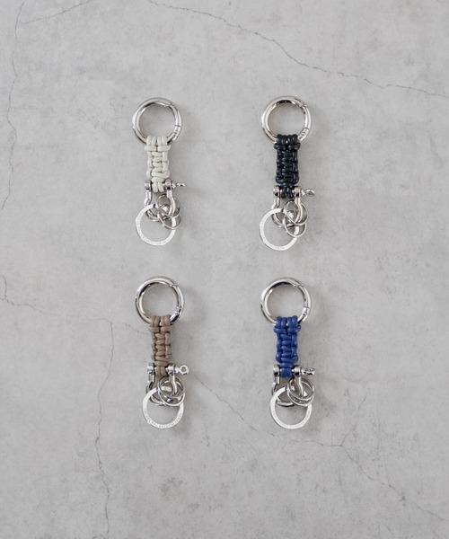 SENTI（センティ） キーホルダー BRAIDING LEATHER W RING KEYCHAIN