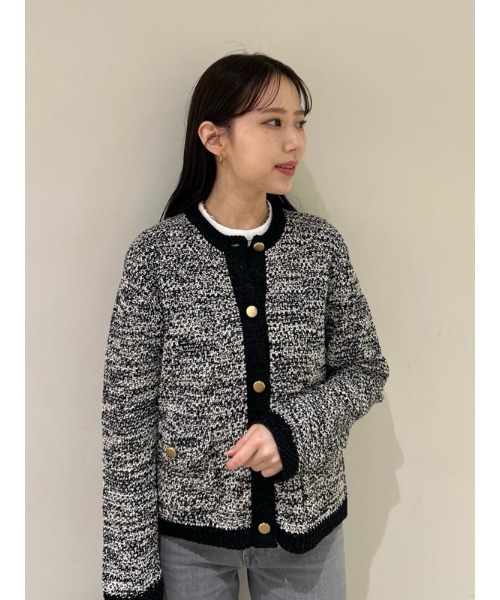 「Mila Owen」 ニットカーディガン 0 ホワイト レディース_画像5