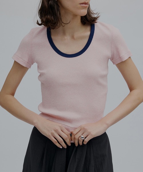 Ameri（アメリ） tシャツ 半袖 MEDI FRUIT DYED CUT TOP レディース