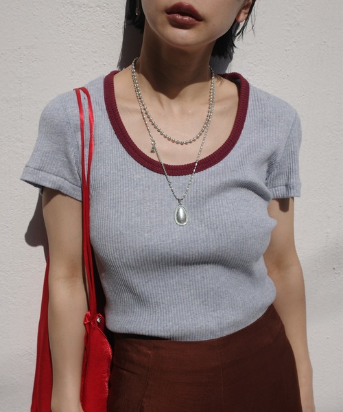 Ameri（アメリ） tシャツ 半袖 MEDI FRUIT DYED CUT TOP レディース
