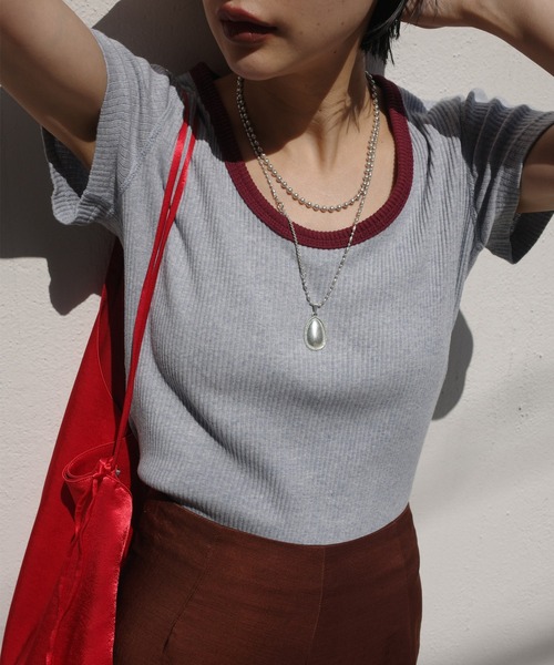 Ameri（アメリ） tシャツ 半袖 MEDI FRUIT DYED CUT TOP レディース