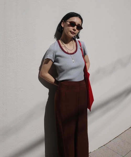 Ameri（アメリ） tシャツ 半袖 MEDI FRUIT DYED CUT TOP レディース