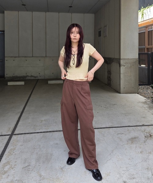 Ameri（アメリ） tシャツ 半袖 MEDI FRUIT DYED CUT TOP レディース