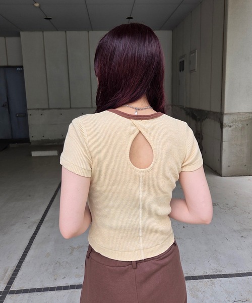 Ameri（アメリ） tシャツ 半袖 MEDI FRUIT DYED CUT TOP レディース