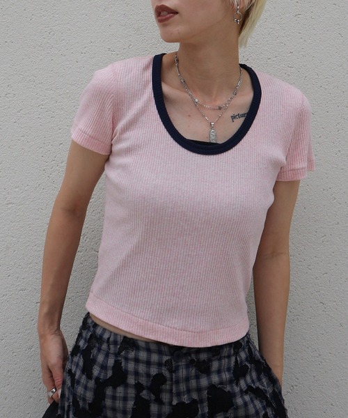 Ameri（アメリ） tシャツ 半袖 MEDI FRUIT DYED CUT TOP レディース
