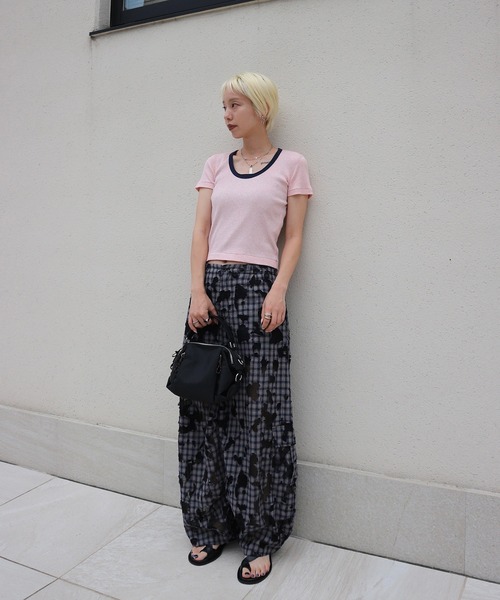 Ameri（アメリ） tシャツ 半袖 MEDI FRUIT DYED CUT TOP レディース