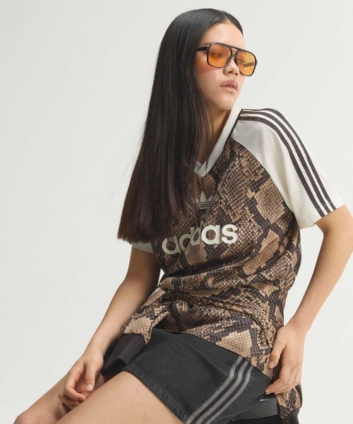 adidas（アディダス） adidas tシャツ 半袖 スネークプリント サテン
