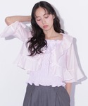 ブラウス シャツ 夏 半袖 シアーブラウスアン...の詳細画像3