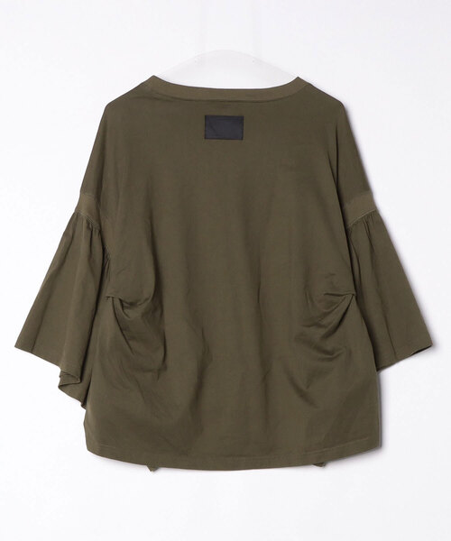 「COGTHEBIGSMOKE」 LAURA GATHERED SLV TOP - ブラウン レディース_画像2