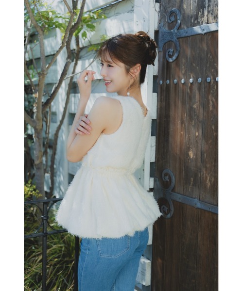 ORGUE（オルグ） ブラウス シャツ Fringe jacquard blouse/フリンジ