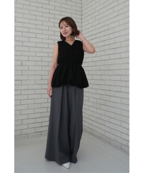 ORGUE（オルグ） ブラウス シャツ Fringe jacquard blouse/フリンジ 