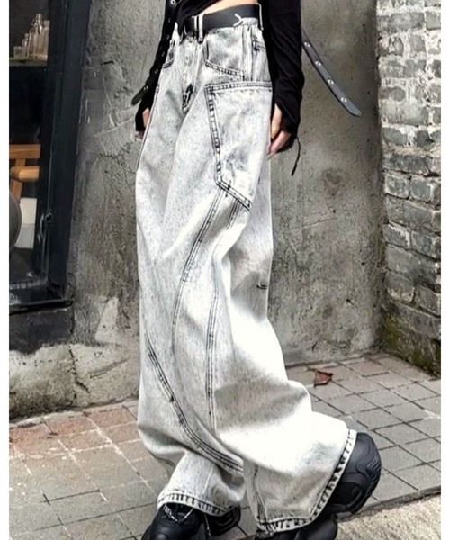 「inst.ALL」 デニムパンツ L グレー レディース_画像7