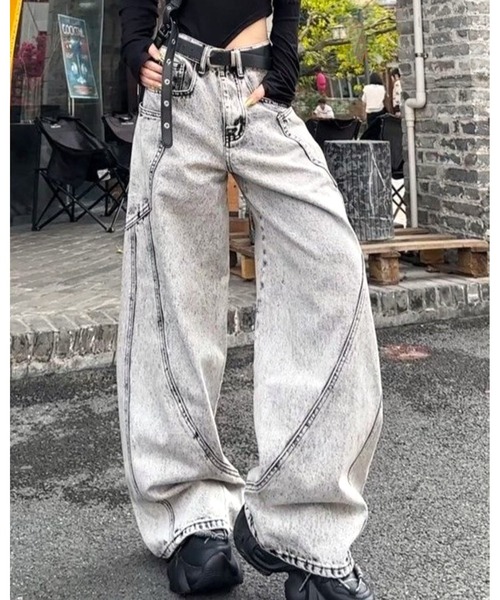 「inst.ALL」 デニムパンツ L グレー レディース_画像9
