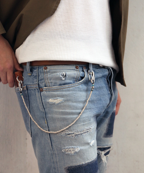 SunKu ウォレットチェーン WALLET STRAP -SILVER-(ウォレット