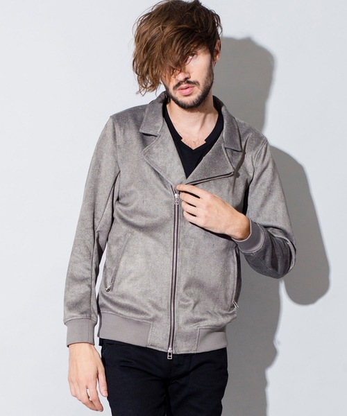 NO ID. ジャケット ライダースジャケット フェイクスエードセミダブル  