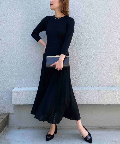 PICCIN（ピッチン） ワンピース クロシェ編みリブニットワンピース