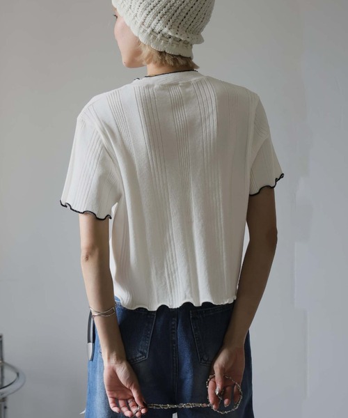 レースメローフーディートップス_color:アイボリー レースメローフーディートップス（Tシャツ/カットソー