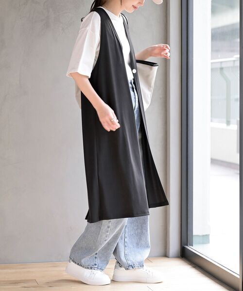 値下げ❁⃘*.゜Roine by LIPSERVICE ロングジレ タグ付き r・p・s ベスト ジレ BACKスリットロングジレ レディース